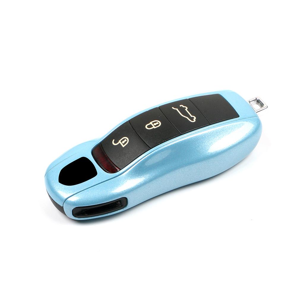 Ice Crystal Blue Replacement Shell for Porsche Taycan, 911, Panamera, Macan, Cayenne, 718 Keys