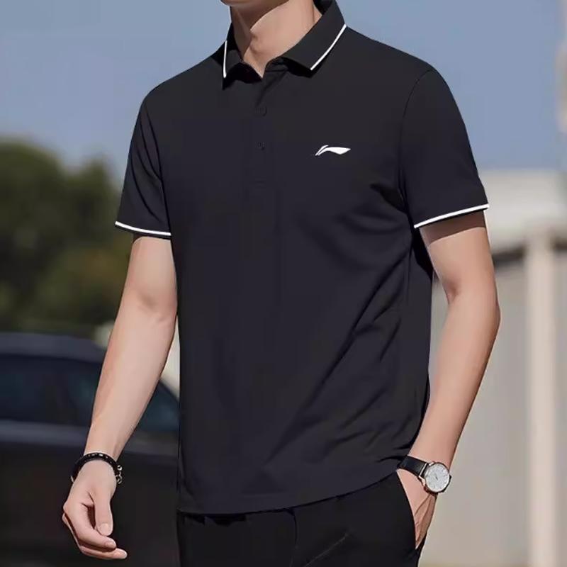 Li Ning Logo Print Simple Fashion Quick-Dry Comfortable Versatile Polo Shirt Short Sleeve Casual Sports Set Unisex sports set YPLV047-3+YKLU881-1