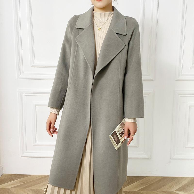 100% Wool Women Coat MODERN NEW SAGA Autumn Wool Long Coat Handmade Pea Coat Winter Warm Wool Long Jacket Overcoat