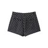 Women's High Neck Long Sleeve Polka Dot Jacket Loose Fit Two Piece Matching Mini Shorts Set Streetwear Spring Outfit