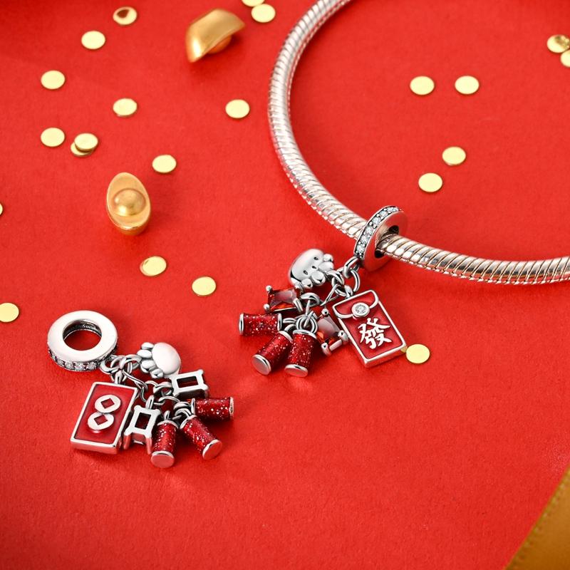 

Charms Platared New Year S Happy Firecracker Beads Fit Originalbracelets Charms For Women Jewelry Diy Making Gifts