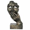 Handmade Modern Thinking Human Face Sculptures Colour Golden For Decor 9 Inch IQN2267