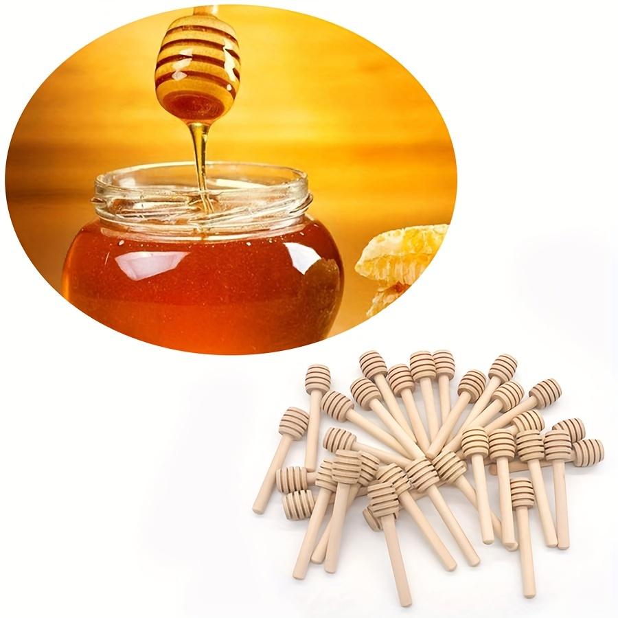 10pcs Mini Wooden Honey Spoon,Honey Long Handle Wooden, Honey Jar Supplies,Milk Tea Mixing Stick, Dessert Tools, Kitchen Gadget
