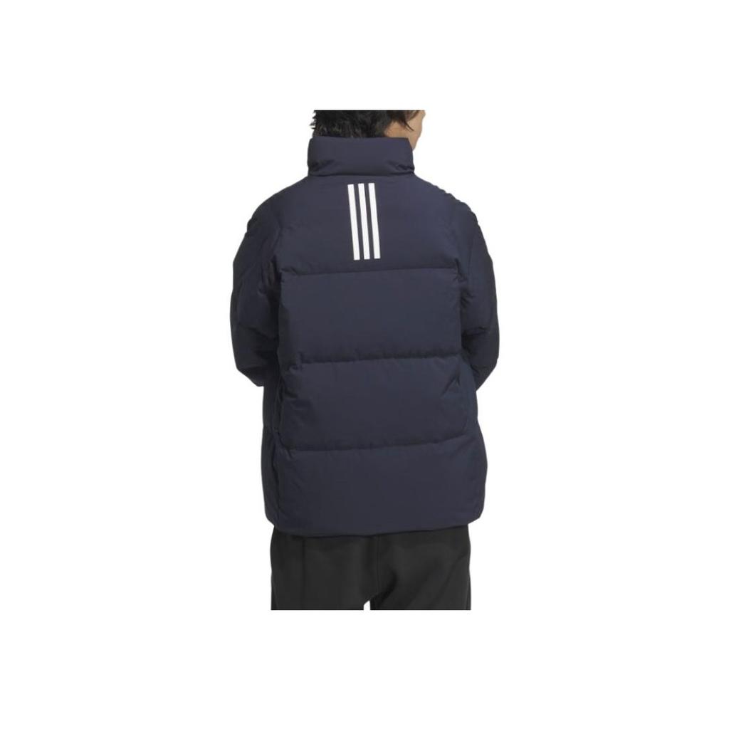 Adidas Fashionable Versatile Letter Warm Long Sleeve Down Jacket Unisex Outerwear Legendary-Ink-Blue JL9585
