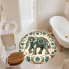 Vintage Elephant,Round Area Rug,Carpet Rug for Living Room Bedroom Sofa Playroom Decor,Non-slip Floor Mat