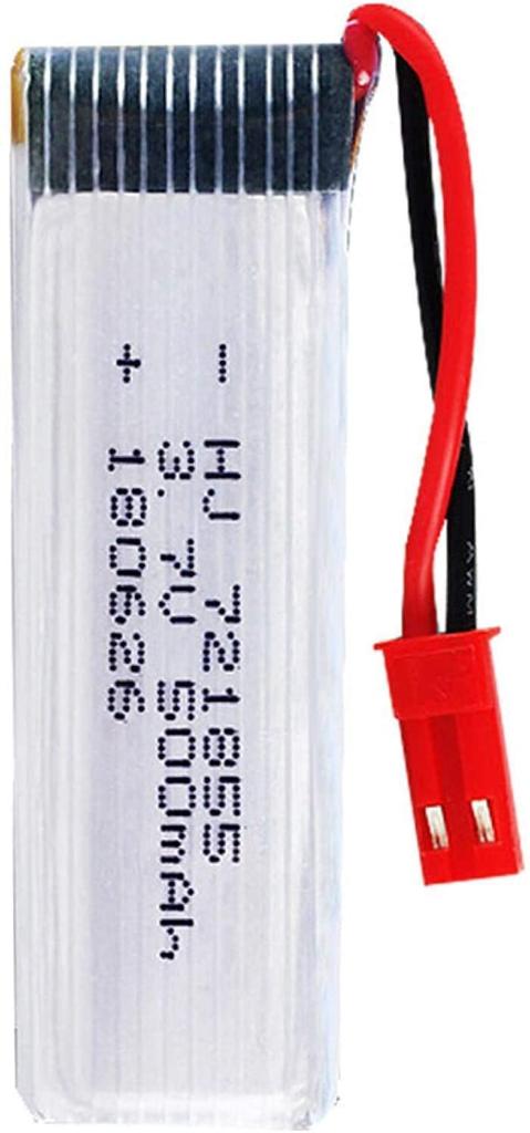 Rechargeable LiPo Battery 3.7V 500mAh – Compatible with UDI & WLtoys Drones – Overcharge Protection – 57x17x8 mm – 16g – Silver