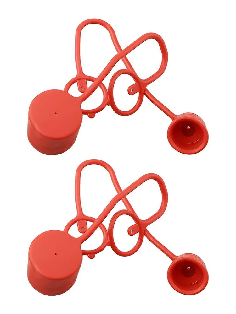 Weatherproof For Hydraulic Coupler Dust Covers 2 Sets Flat Face Red Color