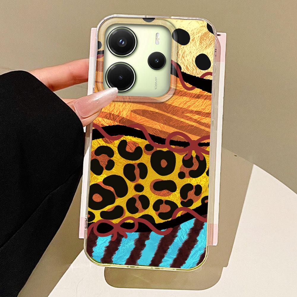 Pink Leopard Print Women Girls Phone Case for Xiaomi Redmi Note 14 13 12 11 11S 10 9 8 Pro 9C 13C 14C 9S A3 A4 A3X A1 A2 Cover
