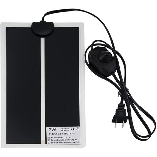 Reptile Heating Pad with Temperature Adjustment 7W/ 14W/ 20W Under Tank Terrarium Heater Heat Mat for Turtle, Tortoise, Snakes, Lizard, Gecko (7W) 7W