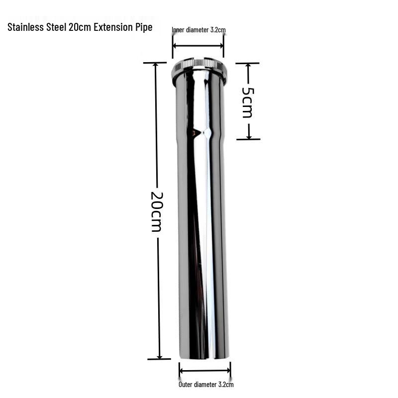LANGZHIWEN Stainless Steel Basin Drain Extension Pipe