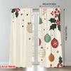2pcs 2D Flat Printing Merry Christmas Curtains Christmas Ornament Holly Festive Digital Printed Polyester Drapes Birthday Party