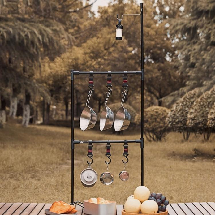 Multi-function Camping Cookware Stand Hanging Organizer with Hooks for Camping