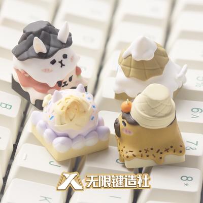 Cartoon Anime Eggshell Series Cute Keycap Cute Original Resin Mechanical Keyboard Keycap Single Esc Exquisite Gift