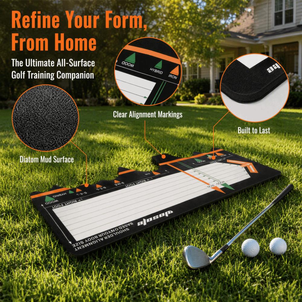 Black‑white Main Body Golf Training Mat 30 × 67 cm Golf Swing Mat Home Golf Training