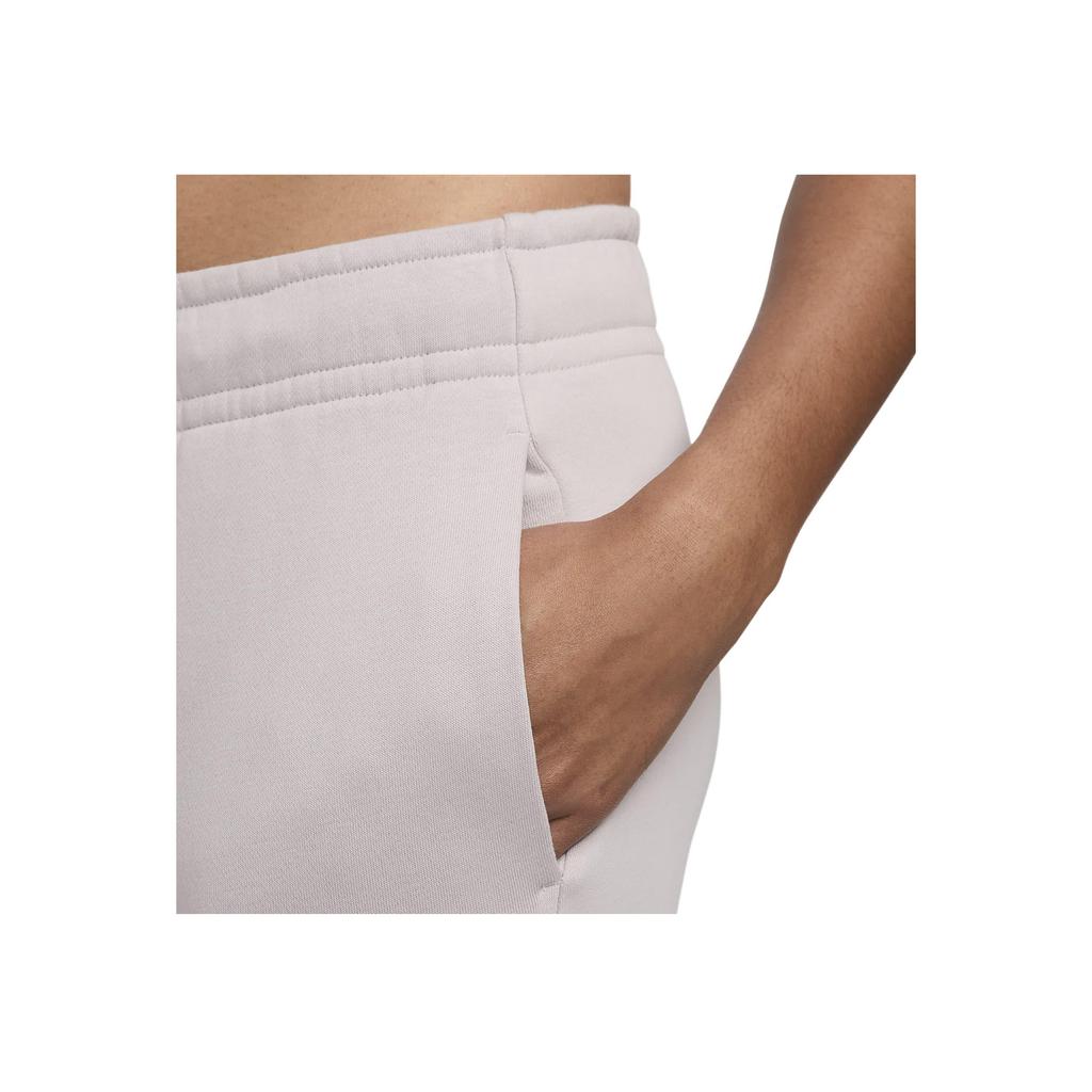 Nike Sportswear Club Logo Embroidery Solid Color Elastic Waist Mid Rise Wide Leg Knit Sports Pants Women Pants Platinum-Purple FB2728-019