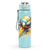 1PC Colorful Volleyball Pattern 750ml Color Plastic Sports Water Bottle Leakproof Flip Straw Lid Suitable for Sports Office Home Use