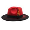 New Color-blocked Gradient Feather Jazz Hat, Women's Wool Hat, Top Hat, Men's and Women's Outdoor Shawler