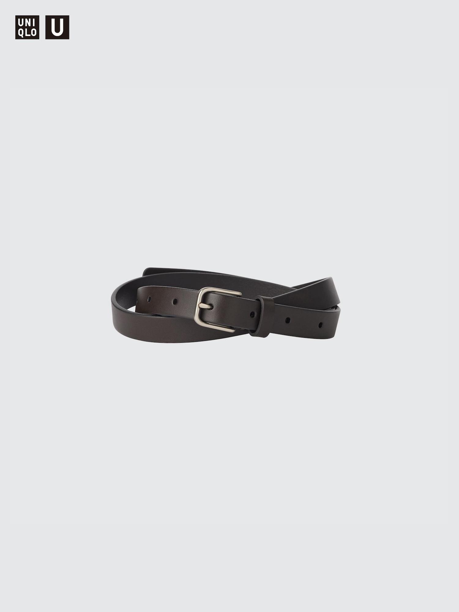 

Uniqlo Japan Narrow Long Leather Belt 38 DARK BROWN/L