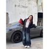BeatStreet Stylish Chic Elegant Embroidered Patchwork Jeans Women Vintage Washed Draping Denim Straight Loose Fit Slimming Versatile Pants