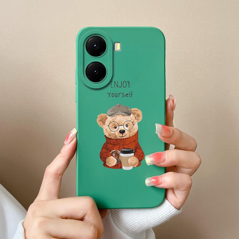 Cover Cases For Redmi A2 13 14C A1 Turbo 4 A4 K70 Ultra A5 14R Lovely Panda Little Bear Pattern Liquid Silicone Dustproof Protective For Redmi Housing