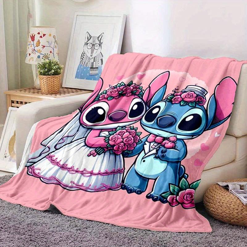 1pc Stitch Printing Blanket - Soft, All-Season Throw for Living Room, Bedroom,Personalized Gift with Adorable Cartoon Design