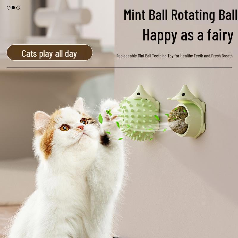 Hedgehog Catnip Licking & Teeth Cleaning Ball Toy for Cats - Itch Scratcher & Play Ball