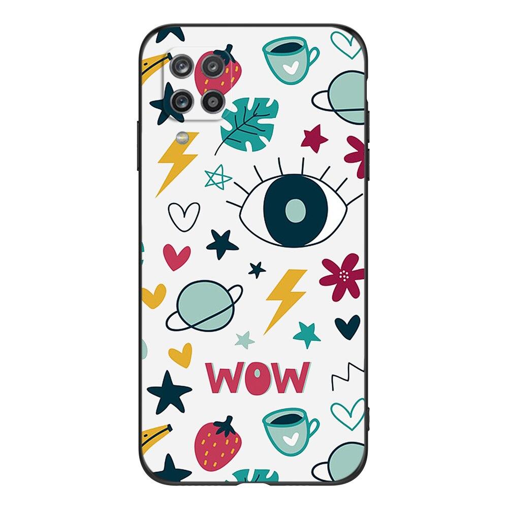 For Samsung A12 M12 Case Phone Cover On Samsung Galaxy SM-A125F M12 M127  Black Tpu Case Cute Funy