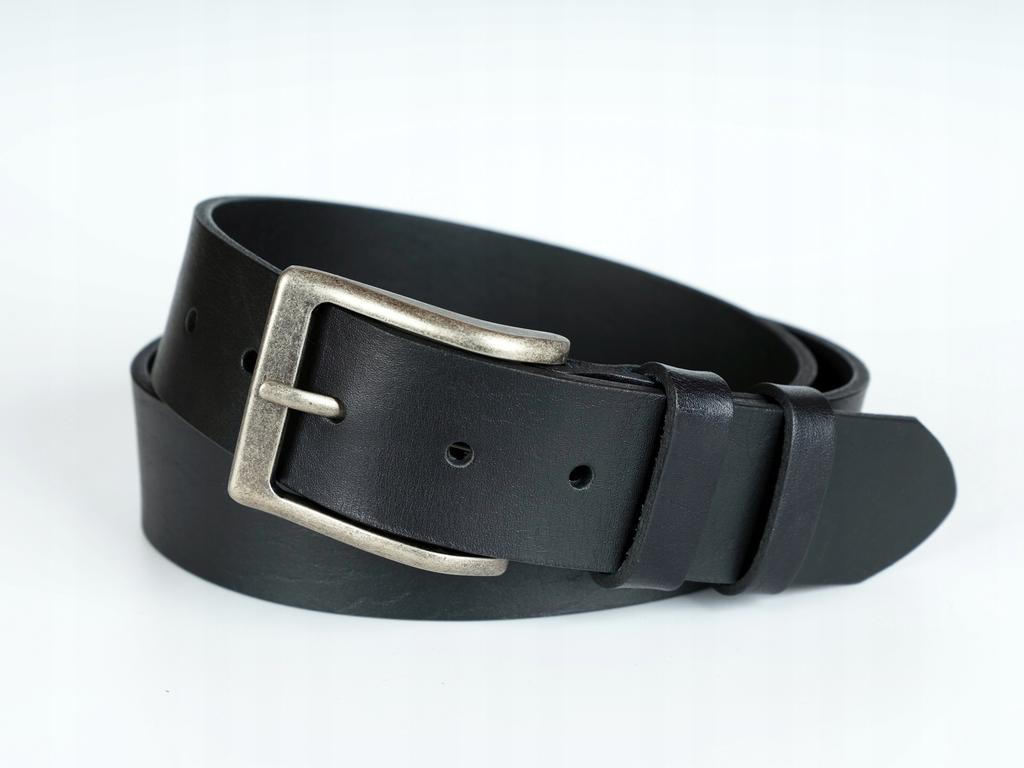 Wild DźINS men's leather belt black genuine grain leather Size 125 cm