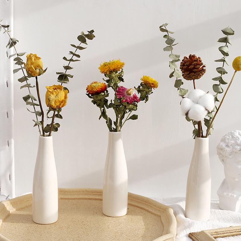 Nordic Ceramic Bud Vase Modern Small Flower Pot Decorative Flower Vases for Home Office Desktop Decor Wedding Flower Arrangement