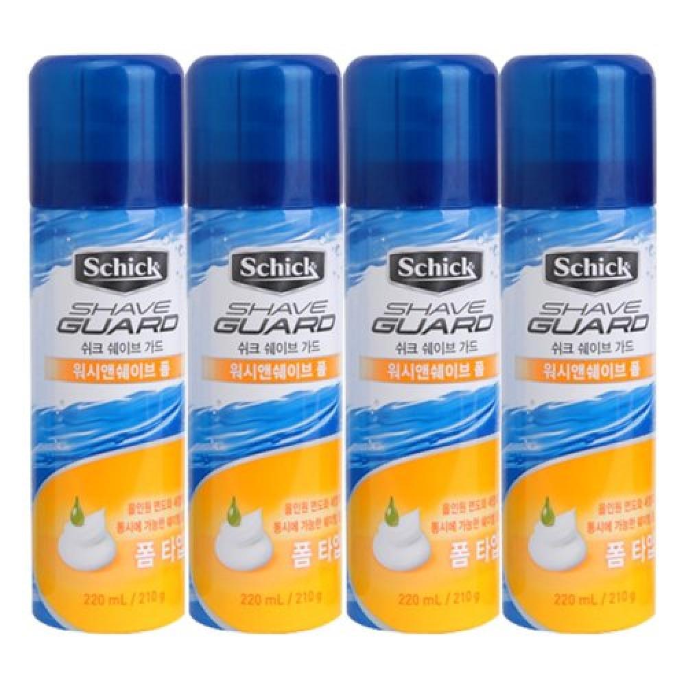 Schick Shave Guard Wash   Shave Foam 220ml 4 Pack FREE