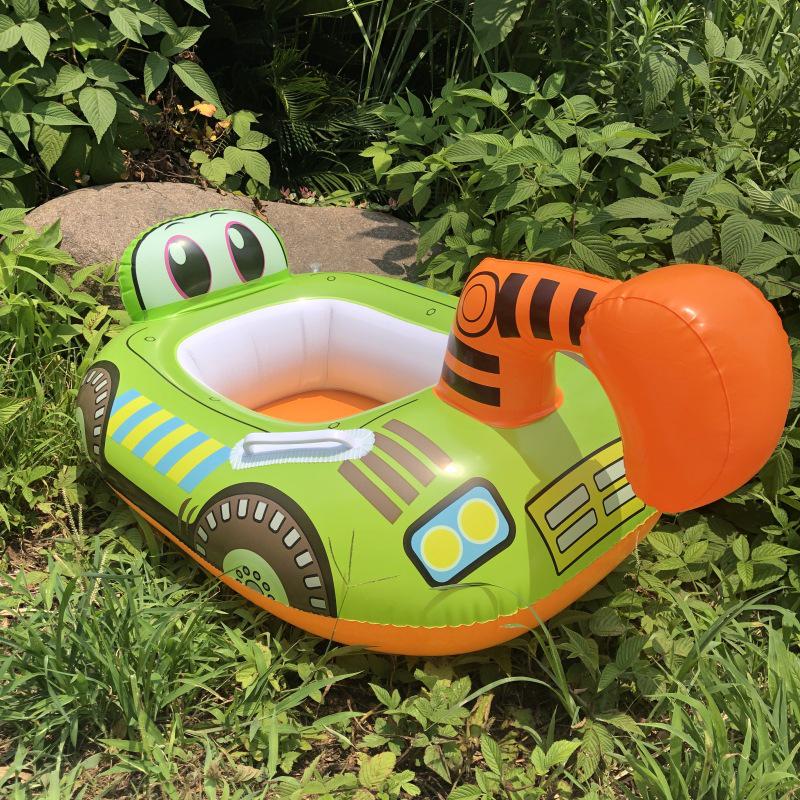 Large Toddler Boat-Themed Swimming Ring with Canopy & Steering Wheel