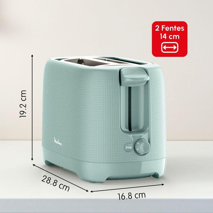 Moulinex morning grille-pain 2 fentes, réchauffe viennoiserie, 7 niveaux dorage, lt2m1310