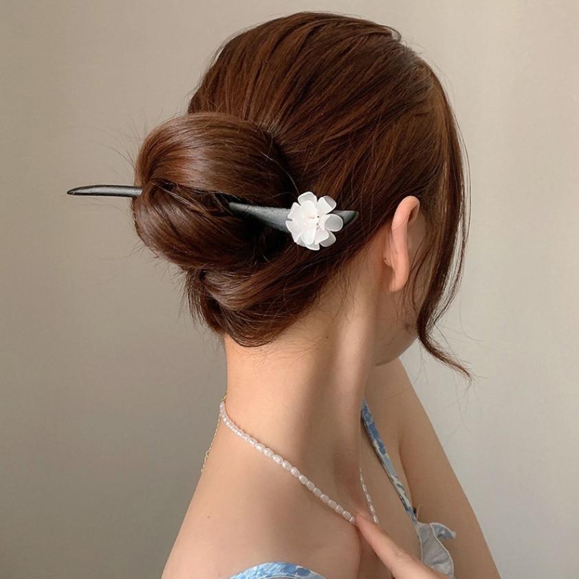 Retro Flower Hair Forks Long Tassels Wooden Hair Sticks Pearls Bead Step Shake Chinese Wedding Bridal Hairpins Clips Jewelry