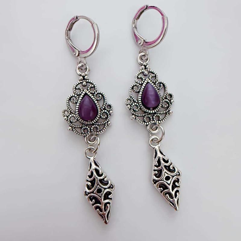 Ethnic Vintage Zircon Water Drop Round Earrings For Women Boho Creative Geometric Copper Color Dangle Earrings Zircon Gifts