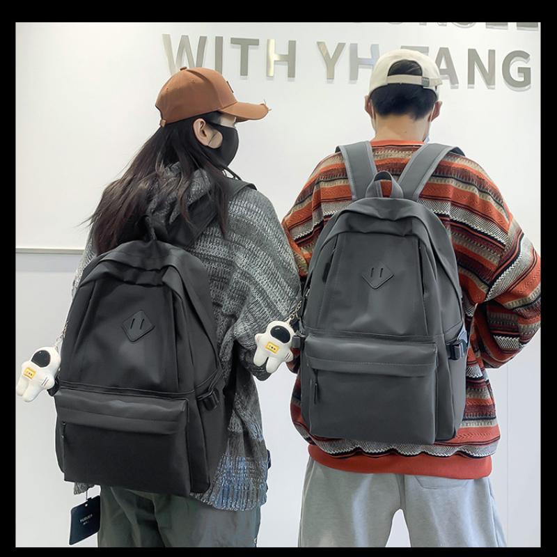 Unisex Advanced PU Schoolbags for College Students High School Elegant Black 3 Pcs Set Backpack with Study Bag Pencil Box
