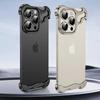 Aluminum Alloy Corner Pad Phone Case For iPhone 16 15 13 14 Pro Max Lens Film Titanium Alloy Bumper Shockproof Protection Cover