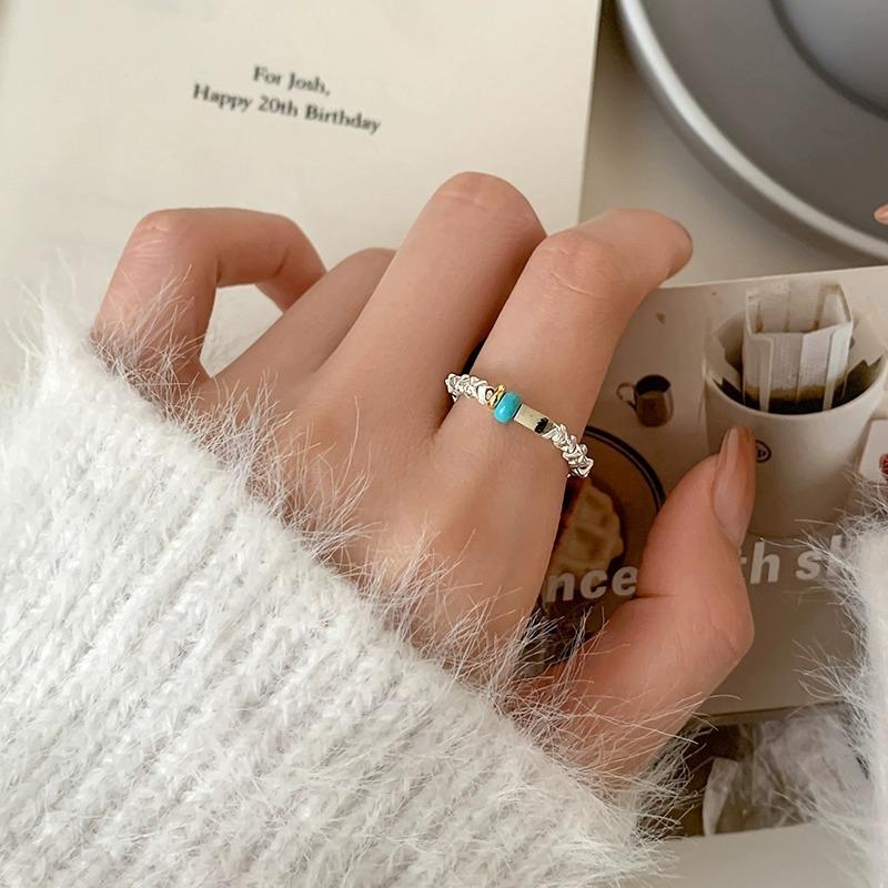Adjustable Art Deco Geometric Ring Niche Design Elastic Rope Band Ins Minimalist Fashion Personality Women's Finger Ring