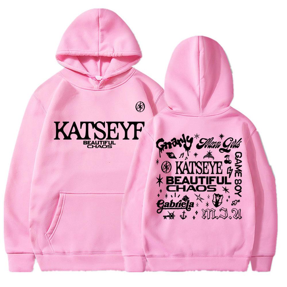 Kpop Katseye Beautiful Chaos Album Tour Hoodies Mode Retro Harajuku Herren Damen Sportbekleidung Fleece Übergroßer Trainingsanzug Streetwear