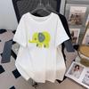 Plus Size Slimming Loose Mid-Length Round Neck Women's T-Shirt, Short-Sleeved (200/300/350 Jin)