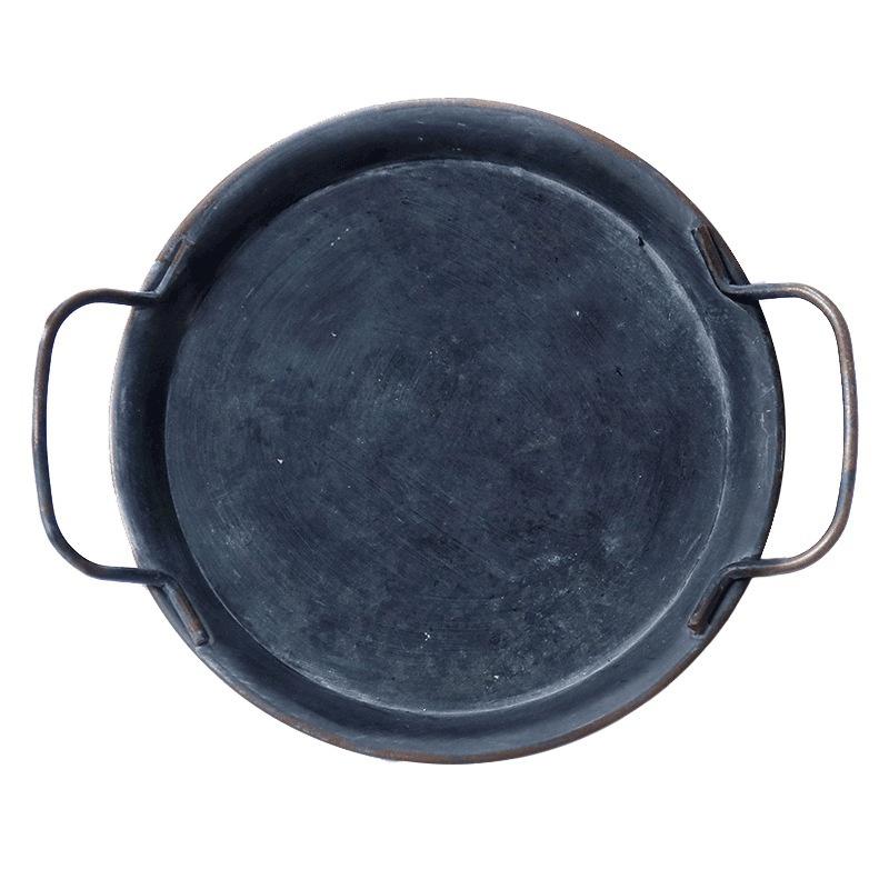 Prop Bread Tray Make Old Wrought Iron Painting for Market Storage Tray Home Photo Round Tray Decoration