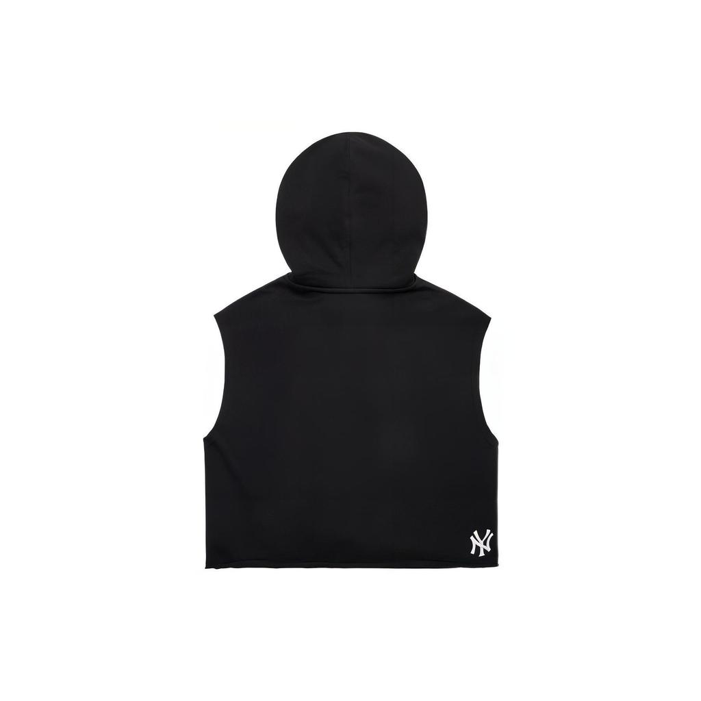 MLB New York Yankees Letter Minimalist Sleeveless Hoodie Women Hoodies Black 3FTK06023-50BKS