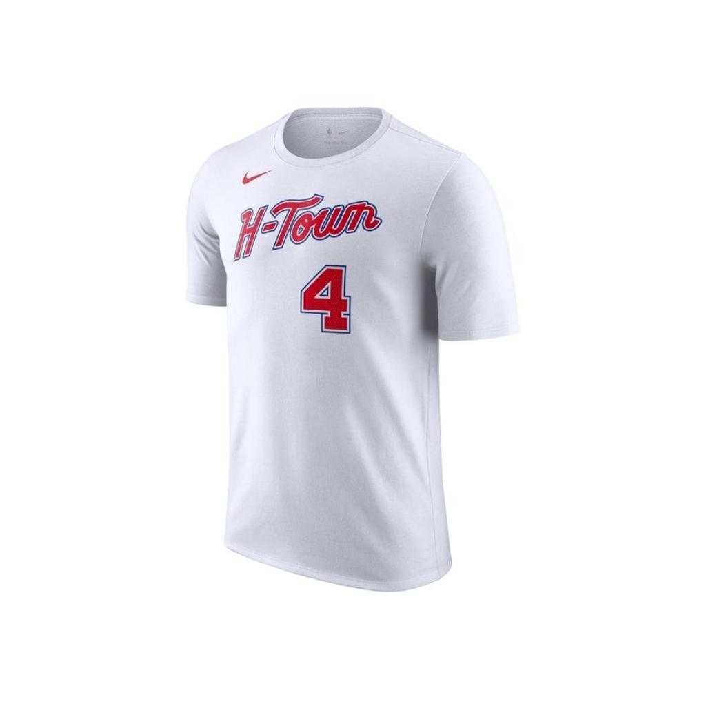 Nike City Edition 2023-24 Season Houston Rockets Letter Logo Printed Crew Neck Short Sleeve T-Shirt Men T-Shirt White FN1215-100