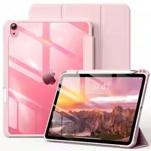 Coque pour iPad A16 11ème 10ème Génération avec Support Stylet Hybride Mince Tri-pli Support Housse de Protection antichoc iPad A16 11th rose