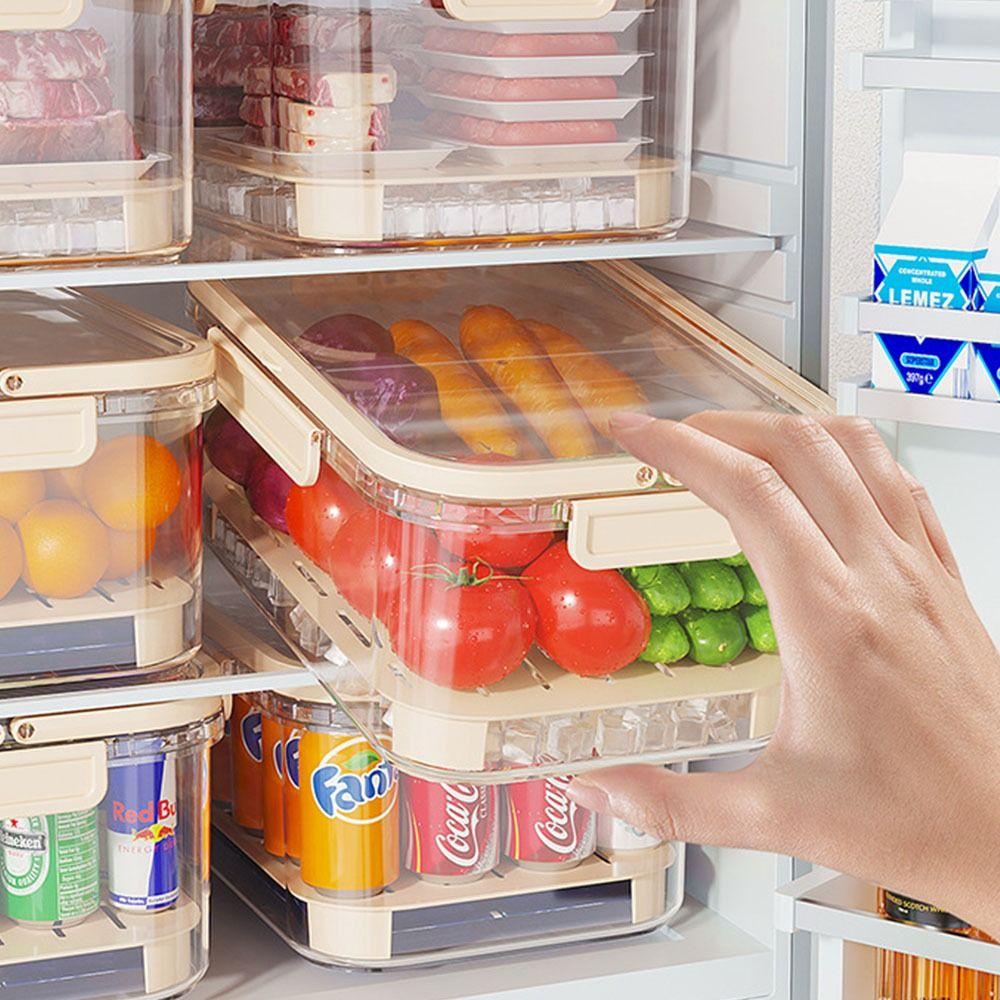 

Ящик для хранения холодильника, портативный ящик для хранения кухонных принадлежностей, герметичный ящик для обеда, ящик для пикника на открытом воздухе