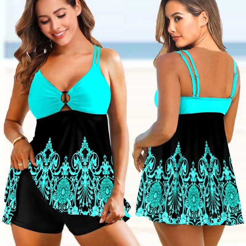 Nouveau Grande Taille Tankini Maillot De Bain Deux Pièces Maillot De Bain Imprimé Femmes Grand Monokini Maillot De Bain 2024 Maillot de bain D'été Maillot De Bain 5XL