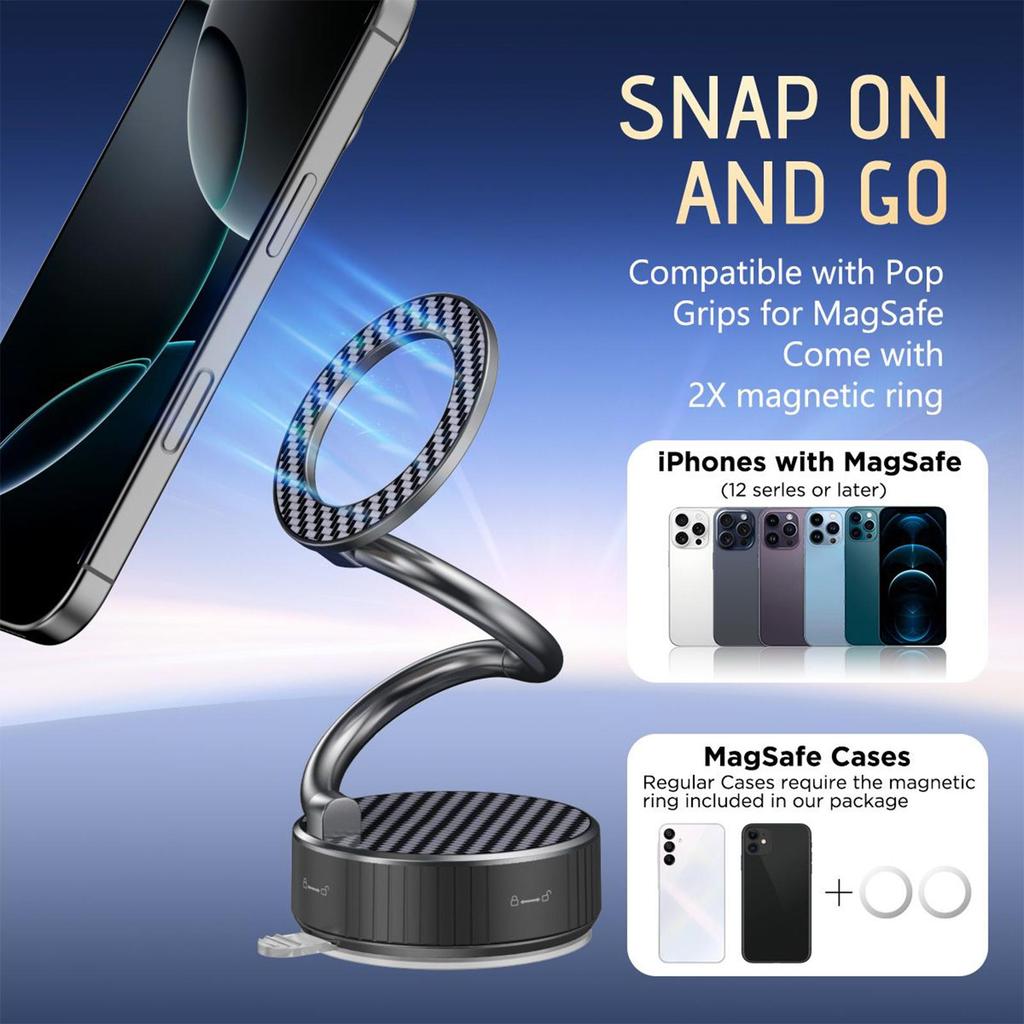 Magnetic Phone Holder Car Phone Mount Bracket with 360 Degree Rotation Cradles for Smartphone Automobile Vehicle Cellphone