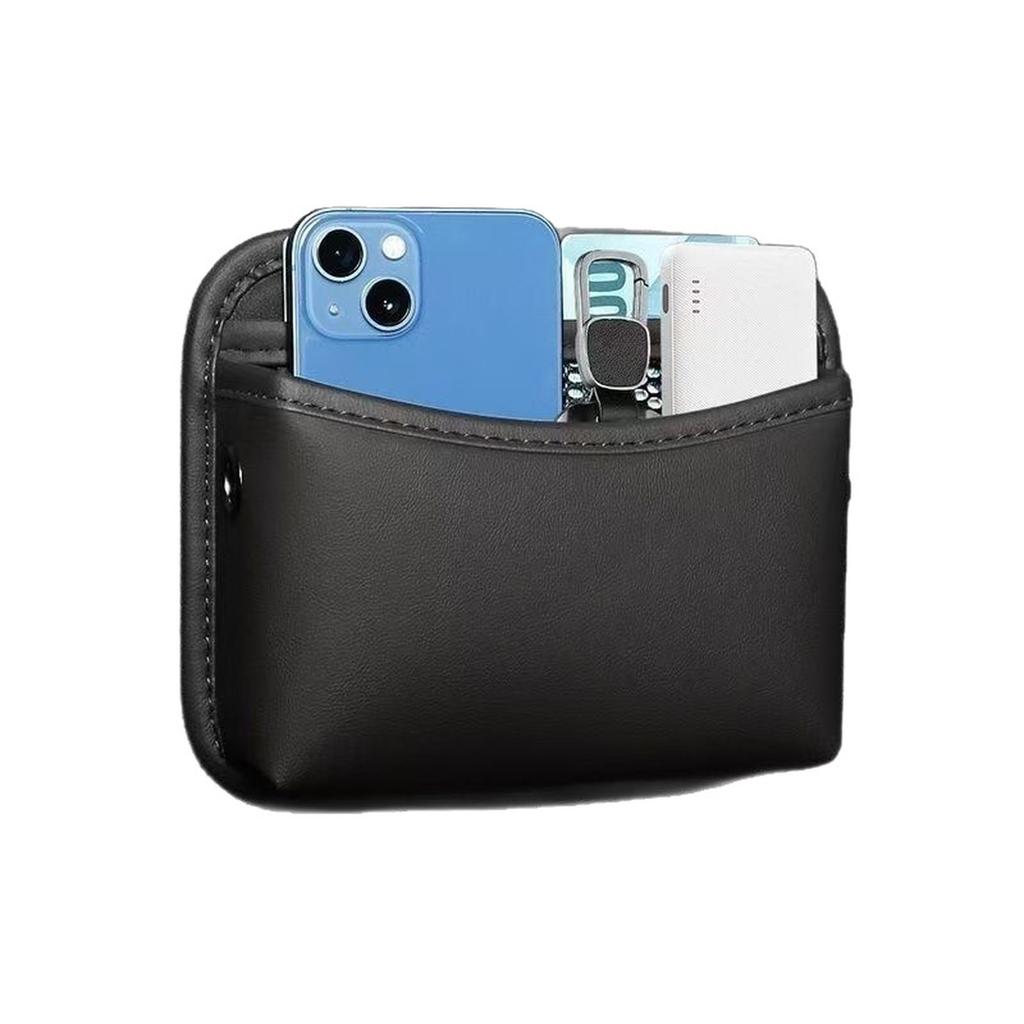 Car Seat Side Pocket Organizer , PU Leather Auto Door Console Storage Bag for Keys, Phone, Sunglasses