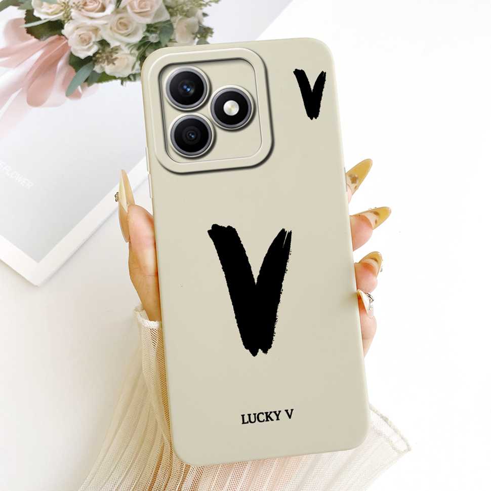 For Honor X8d 4G 6.77" Case Fashion Letters A-Z Full Protection Silicone Back Cover For Honor X8d X8D 4G Phone Cases Fundas