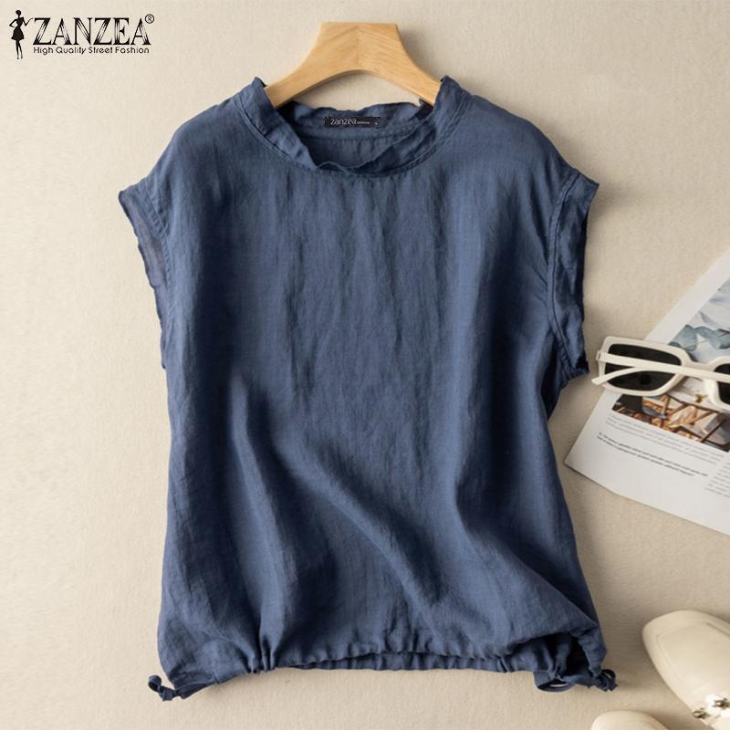 

ZANZEA Женские свободные повседневные летние майки без рукавов с О-образным вырезом