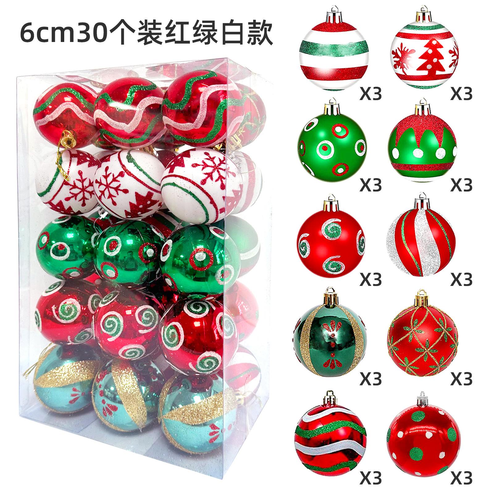 

High Quality Wholesale Custom Christmas Ornaments Plastic Material Painted Snowflake Sequins Christmas Decorations Ball a